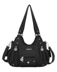 Vintage Multi-Pocket Crescent Hobo Bag