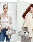 Moto-Style Zip-Detail Multi-Pocket Shoulder Bag