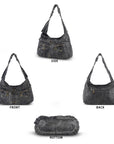 Large Studded Utility Hobo Shoulder Bag