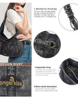 Large Studded Utility Hobo Shoulder Bag