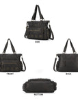 Large Multi-Pocket Shoulder Bag for Campus & Office