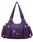 Vintage Multi-Pocket Crescent Hobo Bag