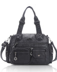 Moto Multi-Zip Shoulder Bag with Wide Handles