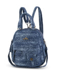 Convertible Denim Mini Backpack Purse