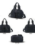 Vintage Multi-Pocket Twin-Handle Satchel Tote Bag