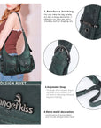 Shoulder Bag – Vintage Crescent with Flower Zip Charms