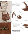 Vintage Washed PU Front-Pocket Satchel Bag