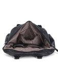 Vintage Vertical-Zip Multi-Pocket Shoulder Bag