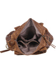 Vintage Washed PU Front-Pocket Satchel Bag