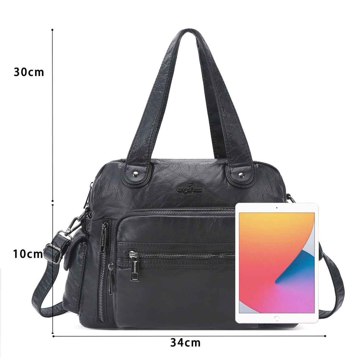 East-West Utility Shoulder Tote Bag with Adjustable Strap