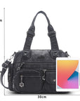 Moto Multi-Zip Shoulder Bag with Wide Handles