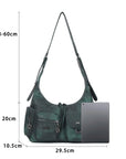 Shoulder Bag – Vintage Crescent with Flower Zip Charms