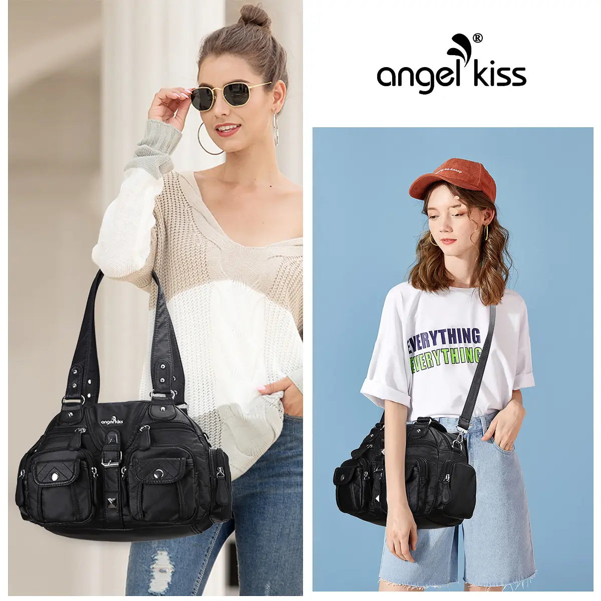 Vintage Y2k Multi-Pocket Shoulder Bag