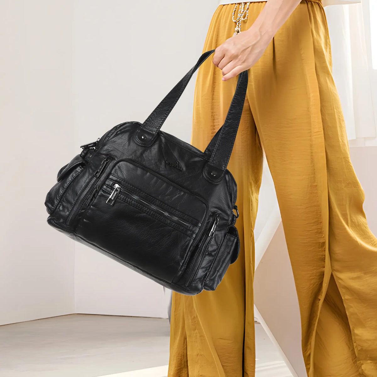 East-West Utility Shoulder Tote Bag with Adjustable Strap
