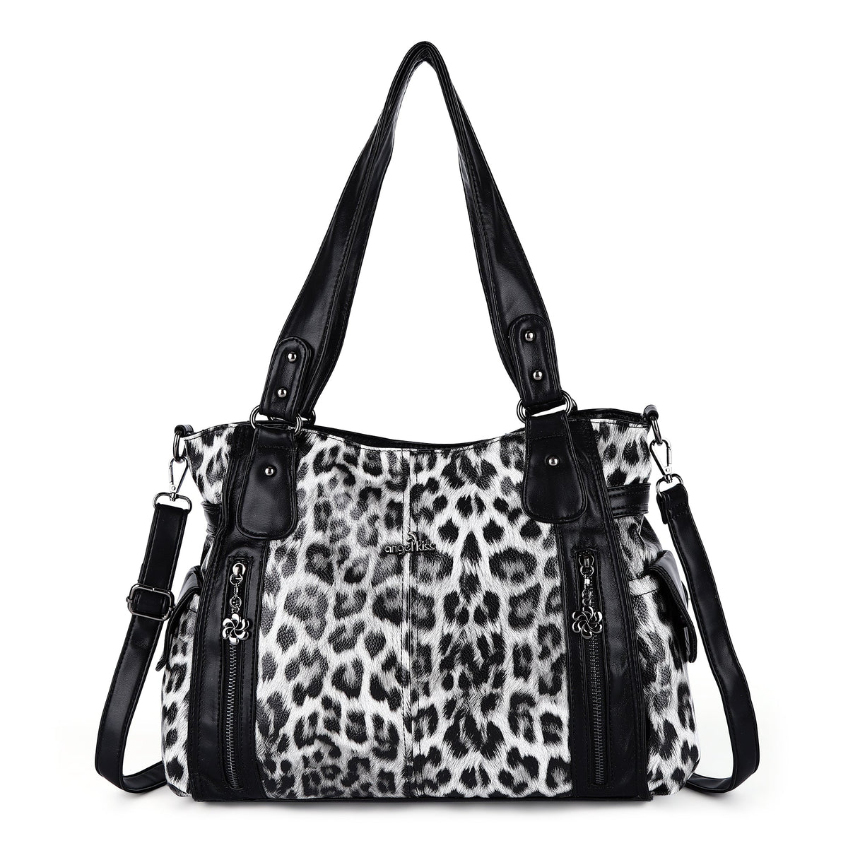 Leopard Print Shopper Shoulder Bag with Detachable Strap