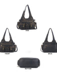 Retro Utility Multi-Pocket PU Leather Crossbody Bag