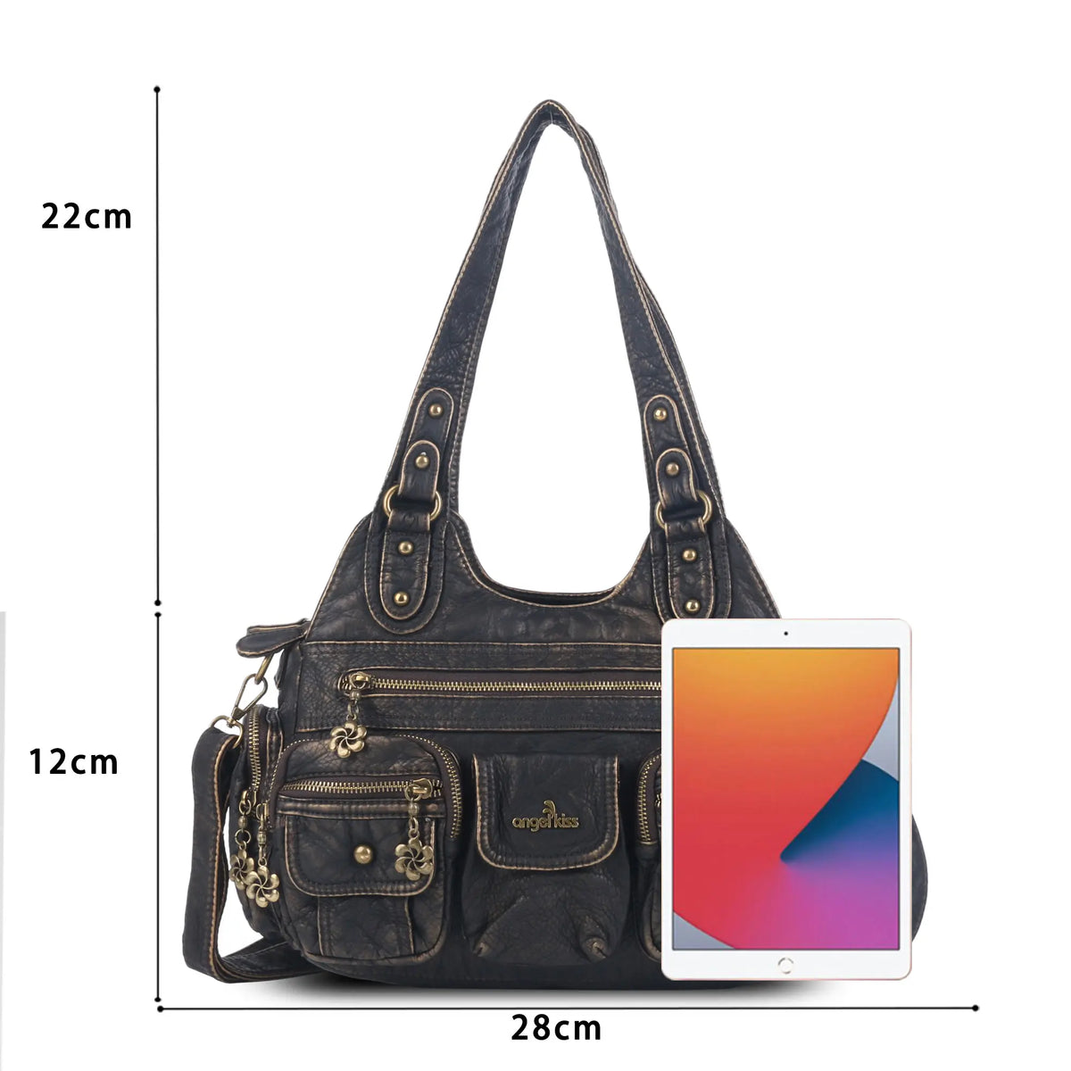 Retro Utility Multi-Pocket PU Leather Crossbody Bag