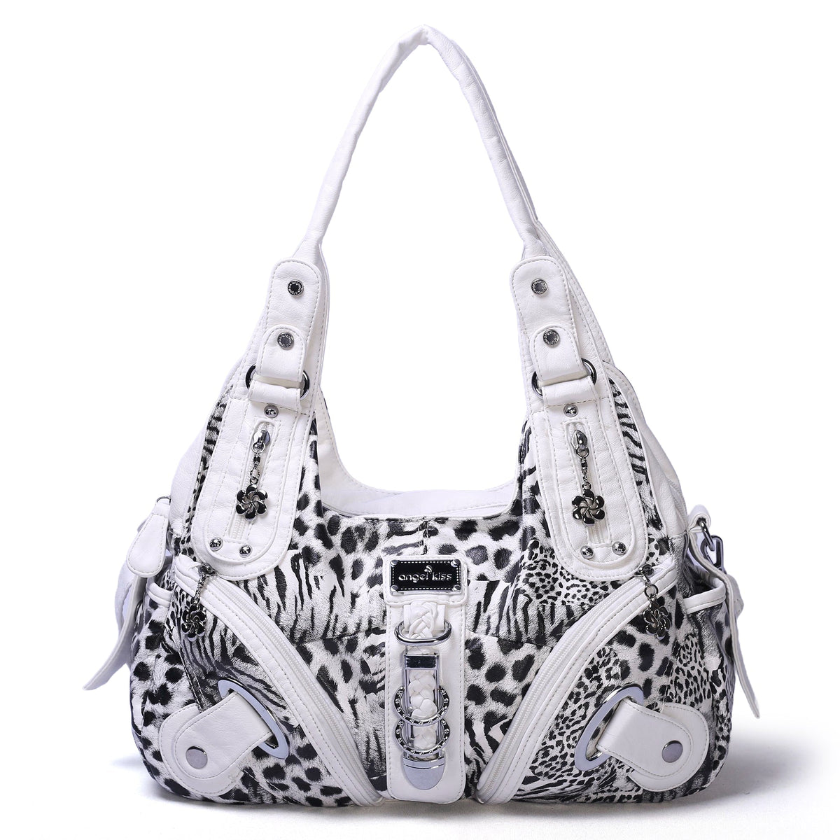Hobo Leopard print Shoulder  Handbag-Angelkiss Bag
