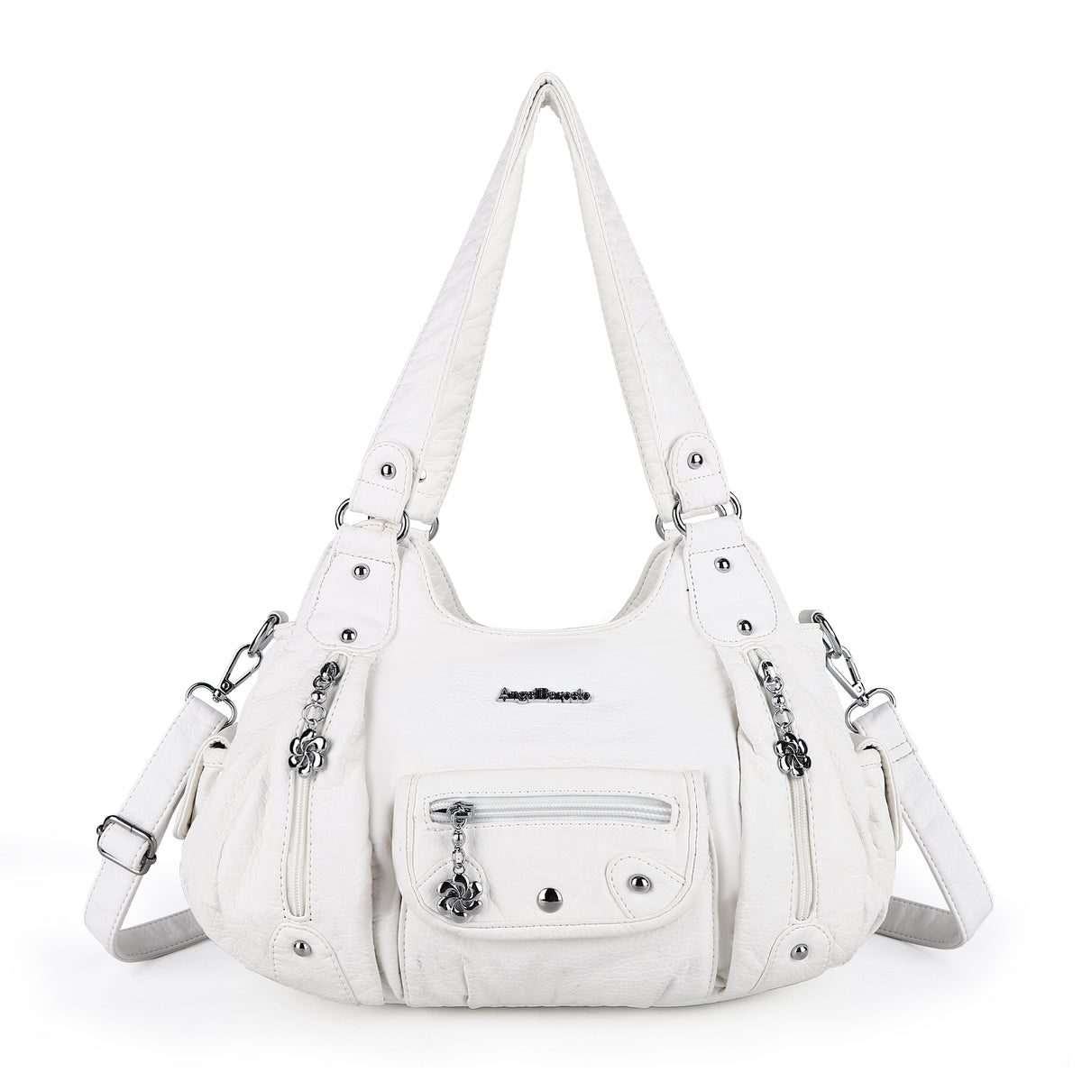 Vintage Multi-Pocket Crescent Hobo Bag
