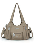 Vintage Multi-Pocket Crescent Hobo Bag