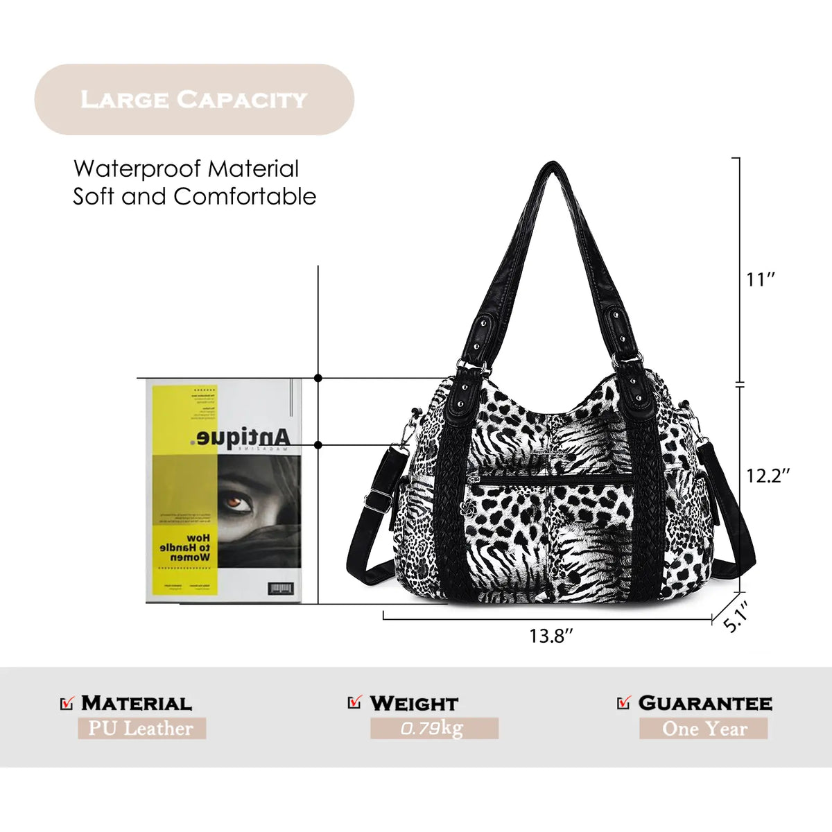 Y2K PU Spacious Hobo Shoulder &amp; Crossbody Bag