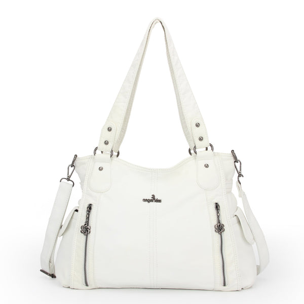 Wide-Body Zip-Detail Shopper Shoulder Bag