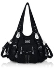 Vintage Y2K Studded Multi-Pocket Hobo Shoulder Bag