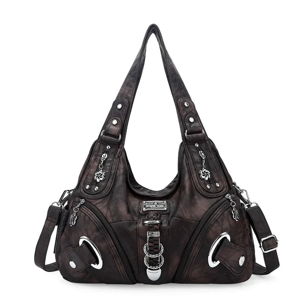 Tie-Dye Moto Multi-Pocket Hobo Shoulder Bag