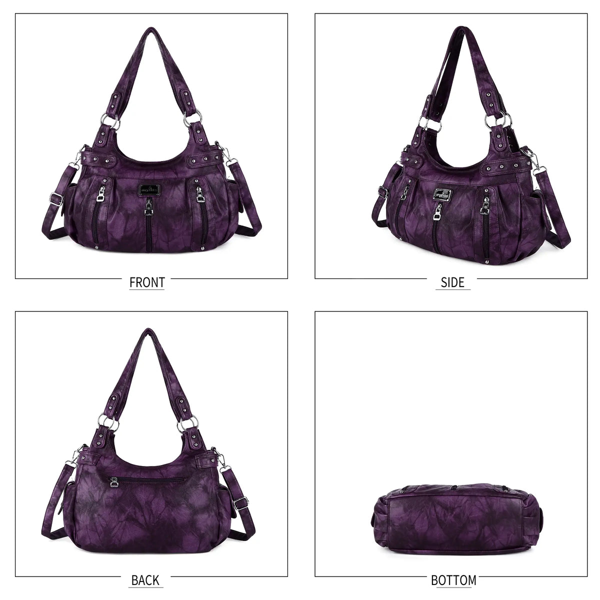 Tie-Dye Multi-Pocket Moto Shoulder Bag