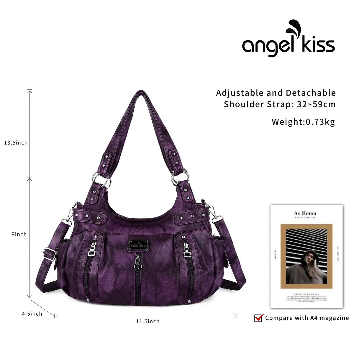 Tie-Dye Multi-Pocket Moto Shoulder Bag