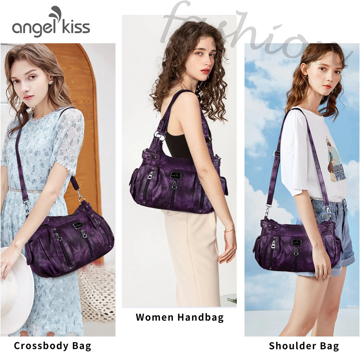 Tie-Dye Multi-Pocket Moto Shoulder Bag