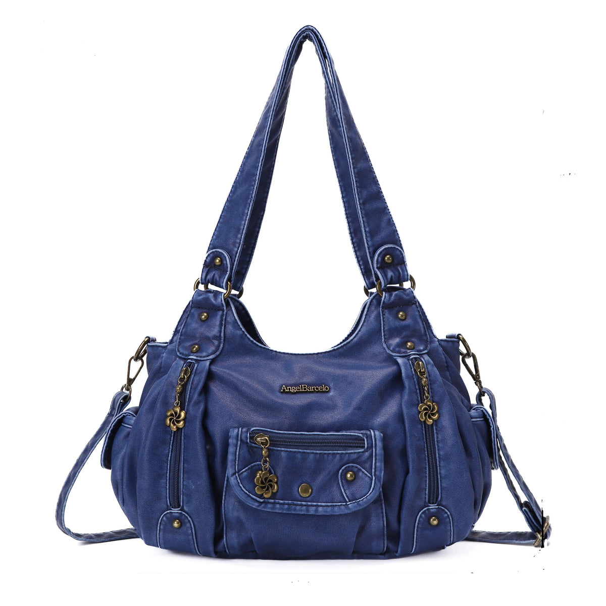 Vintage Multi-Pocket Crescent Hobo Bag