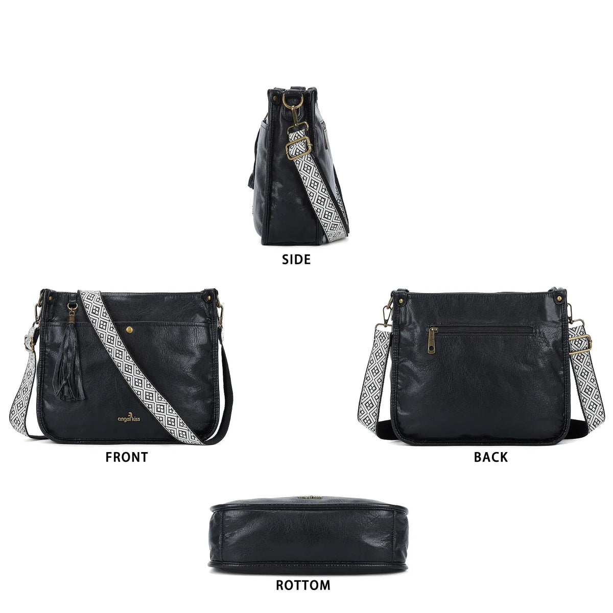 Boho Woven-Strap Tassel Shoulder &amp; Crossbody Bag
