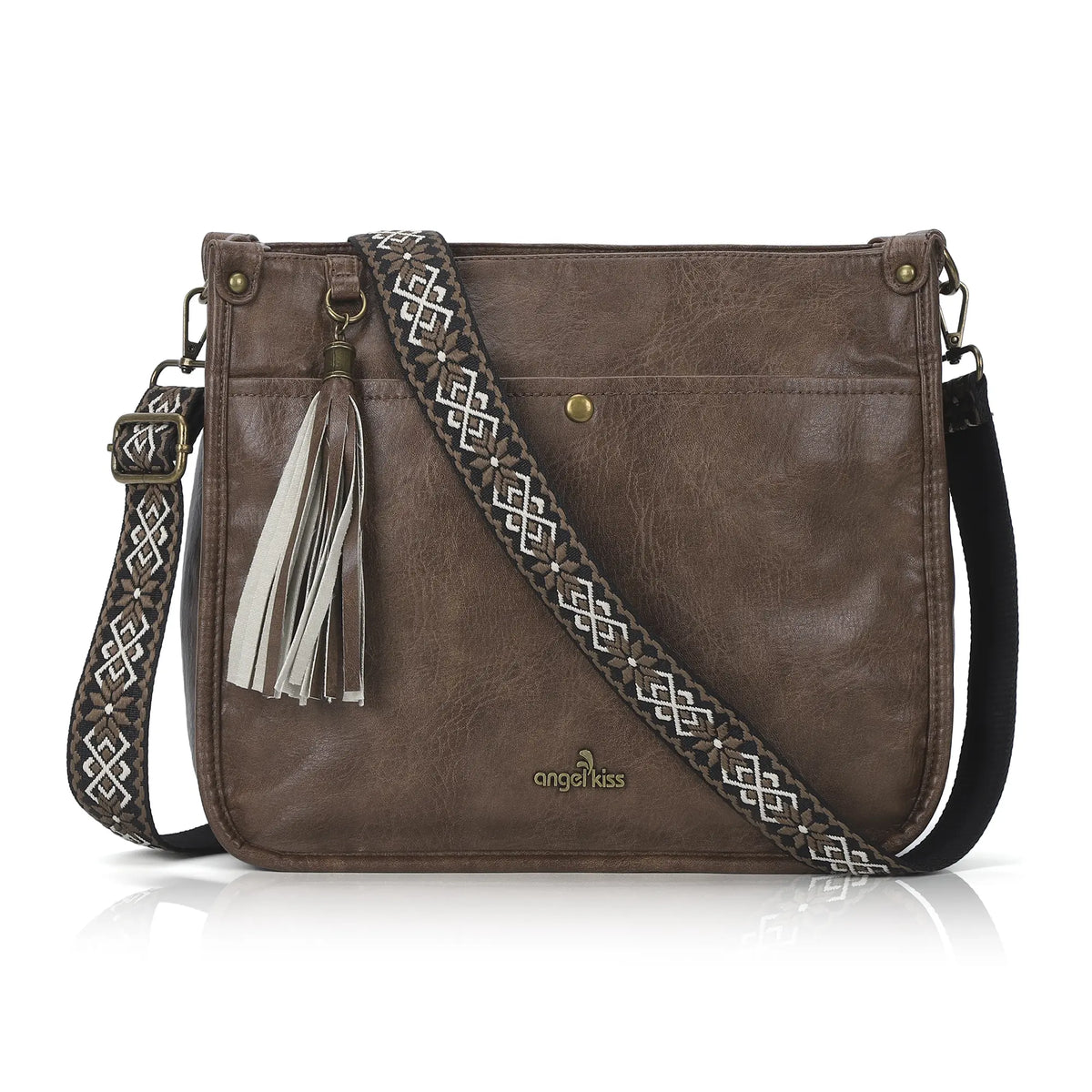 Boho Woven-Strap Tassel Shoulder &amp; Crossbody Bag