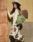 Washed Utility Multi-Pocket Shoulder Bag
