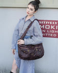 Large Studded Utility Hobo Shoulder Bag