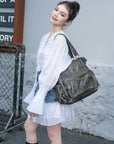 Large Multi-Pocket Shoulder Bag for Campus & Office