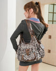 Vintage Multi-Pocket PU Shoulder Bag with Detachable Crossbody Strap