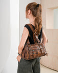 Vintage Multi-Pocket PU Bowling Shoulder Bag
