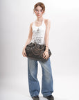 Large-Capacity Multi-Pocket Convertible Satchel Shoulder/Crossbody Bag