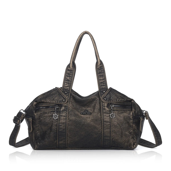 Large-Capacity Multi-Pocket Convertible Satchel Shoulder/Crossbody Bag