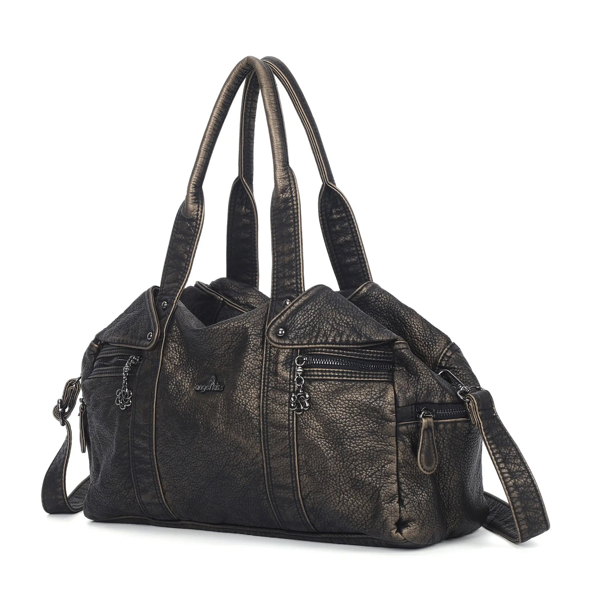 Large-Capacity Multi-Pocket Convertible Satchel Shoulder/Crossbody Bag