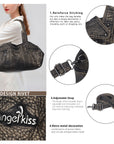 Large-Capacity Multi-Pocket Convertible Satchel Shoulder/Crossbody Bag