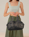 Large-Capacity Multi-Pocket Convertible Satchel Shoulder/Crossbody Bag