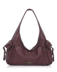Wide-Strap Curved Hobo Shoulder Bag