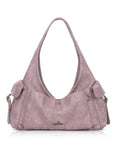 Wide-Strap Curved Hobo Shoulder Bag