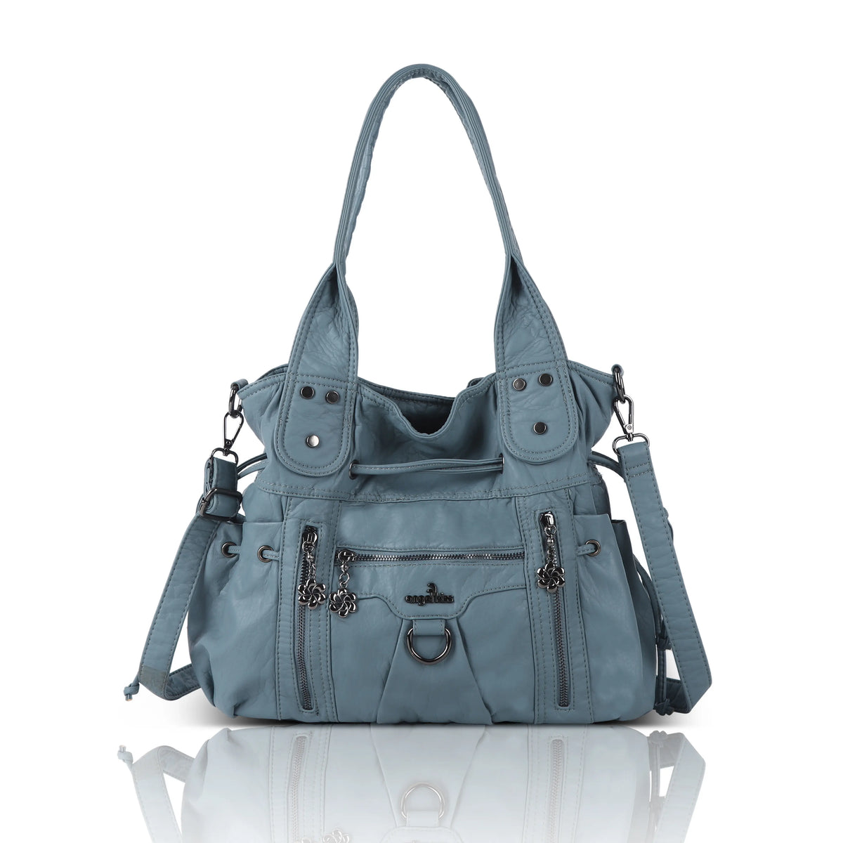 Vintage Multi-Pocket Organiser Shoulder Bag