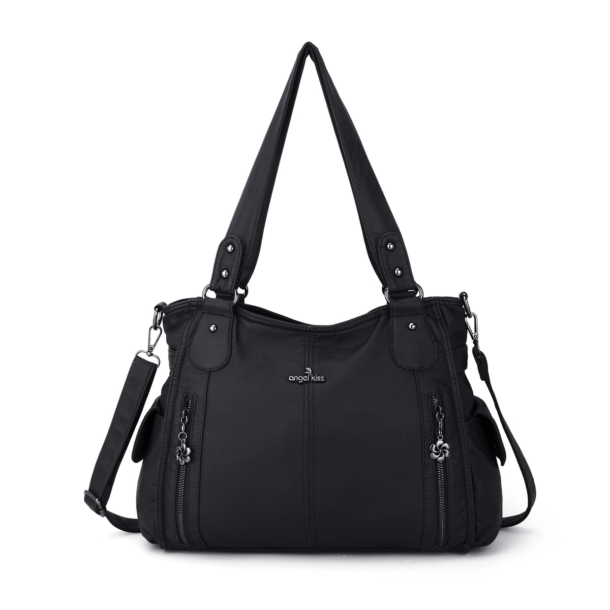 Wide-Body Zip-Detail Shopper Shoulder Bag