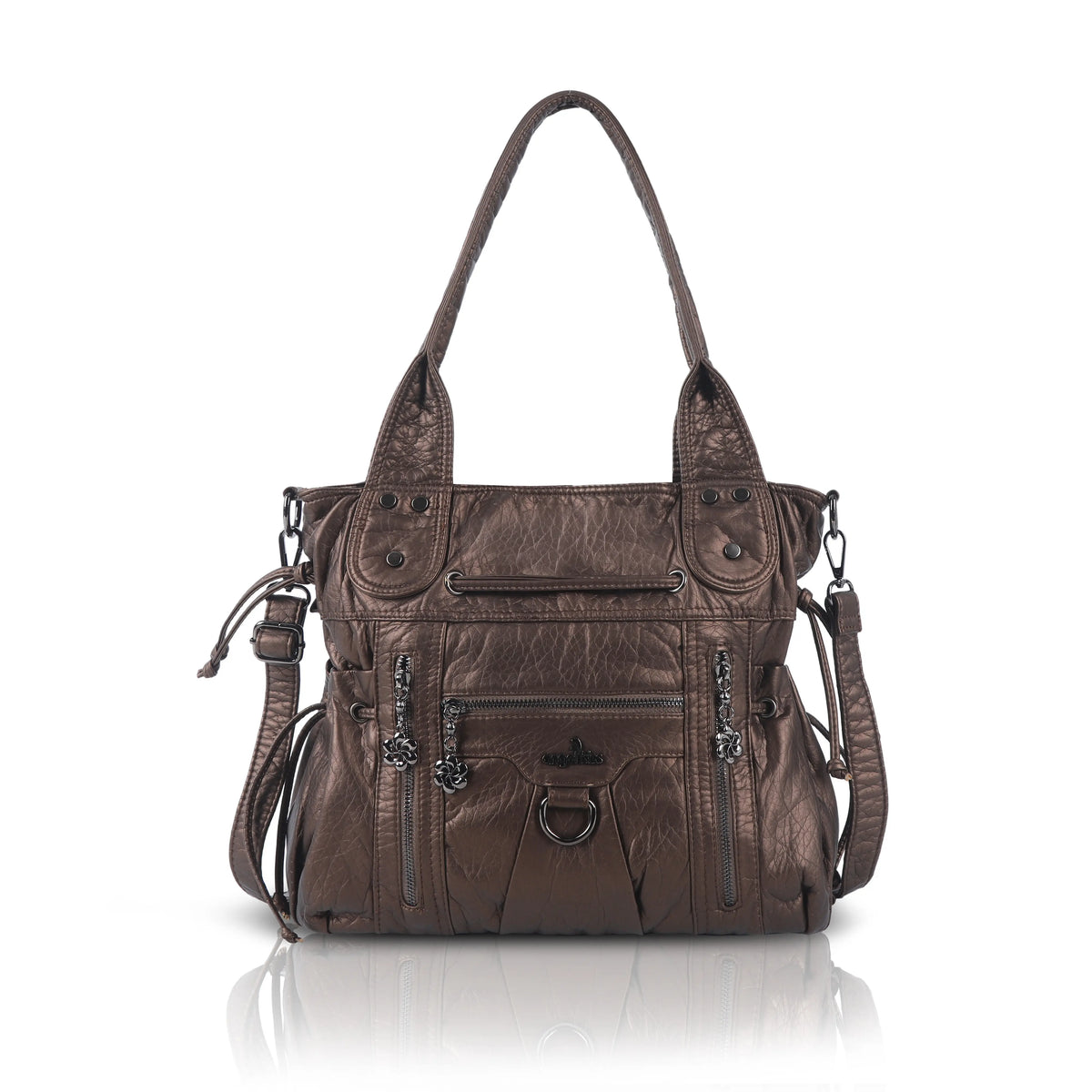 Vintage Multi-Pocket Organiser Shoulder Bag