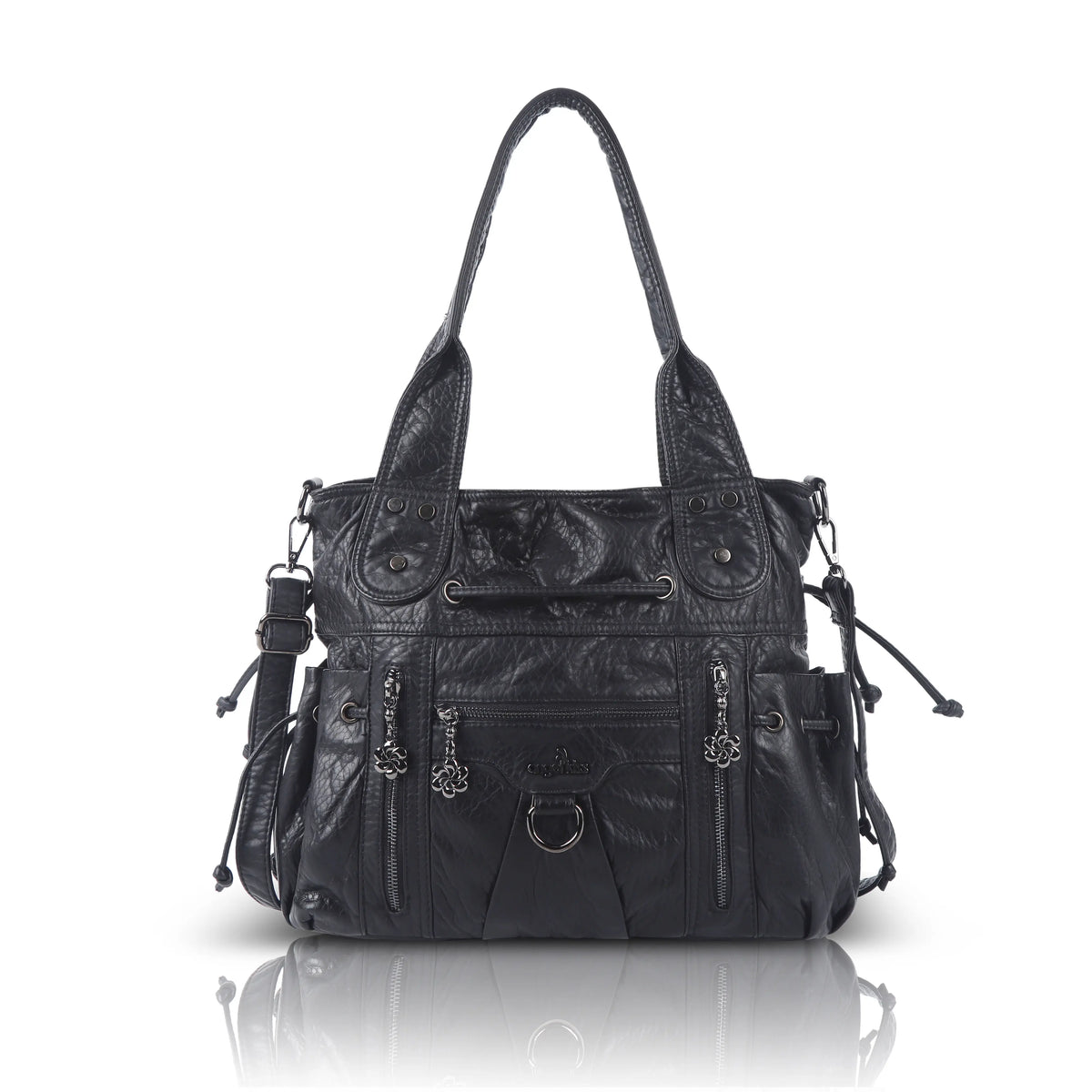 Vintage Multi-Pocket Organiser Shoulder Bag